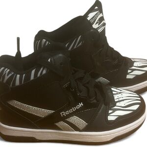 Reebok X Heely’s Zebra Pattern Black and White Mid Tops Kids Size 1 New